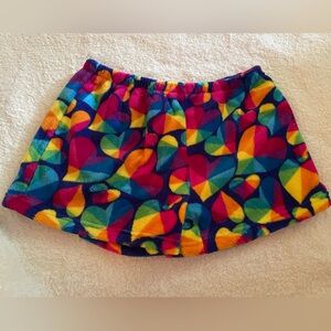 NWT Fuzzies by Confetti Prism Hearts Plush Pajama Shorts Size Small